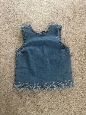 Abercrombie & Fitch Denim Eyelet-Hem Tank Top - Blue